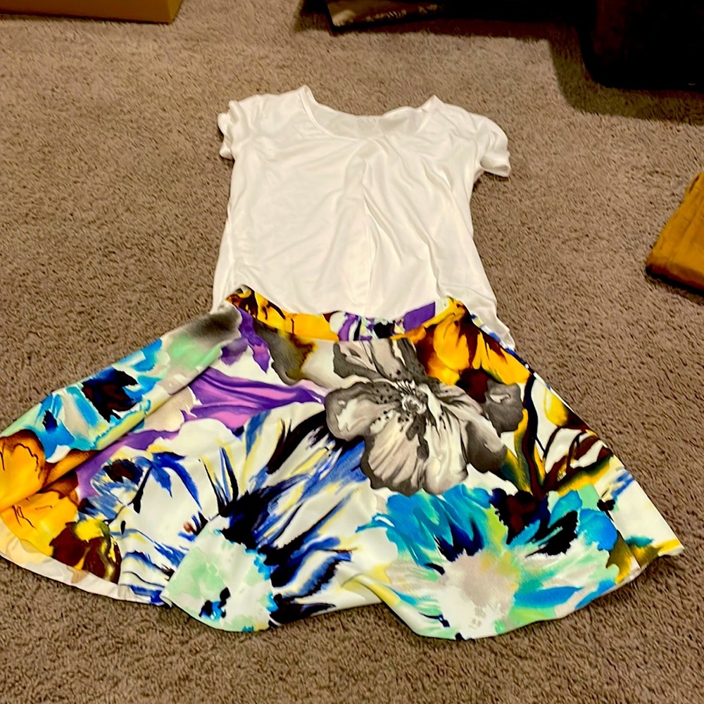 It’s a bodysuit and a flowery skirt